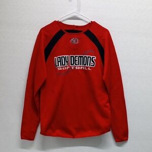 Lady Demons Red And Black Softball Sweatshirt
